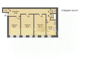 3-к квартира, вторичка, 103м2, 3/5 этаж