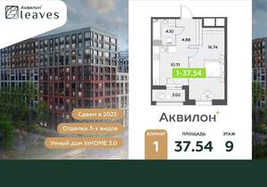 1-к квартира, вторичка, 38м2, 9/12 этаж