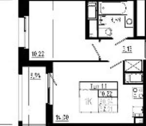 1-к квартира, вторичка, 31м2, 17/23 этаж