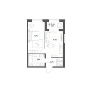 1-к квартира, вторичка, 43м2, 13/24 этаж