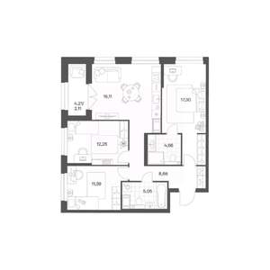 3-к квартира, вторичка, 81м2, 11/24 этаж