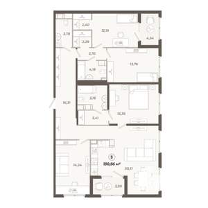 4-к квартира, строящийся дом, 131м2, 10/12 этаж