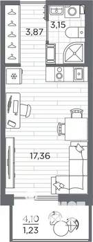 Студия квартира, вторичка, 26м2, 2/7 этаж