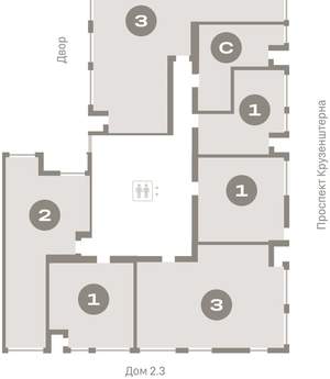 2-к квартира, вторичка, 68м2, 4/17 этаж
