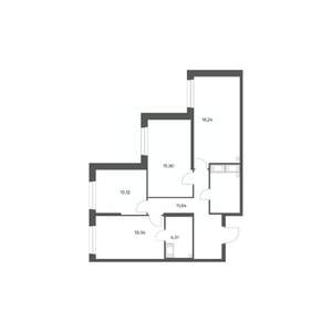 3-к квартира, вторичка, 79м2, 15/24 этаж