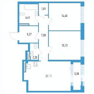 2-к квартира, вторичка, 76м2, 10/23 этаж