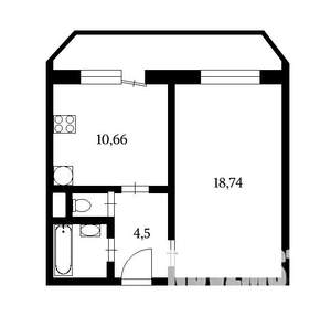 1-к квартира, вторичка, 39м2, 1/17 этаж