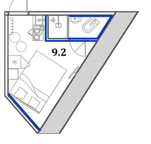 Студия квартира, вторичка, 10м2, 1/5 этаж