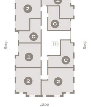 2-к квартира, вторичка, 55м2, 4/9 этаж