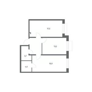 2-к квартира, вторичка, 64м2, 6/8 этаж