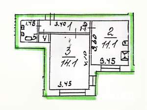 1-к квартира, вторичка, 33м2, 1/9 этаж