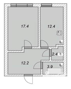 1-к квартира, вторичка, 48м2, 2/23 этаж