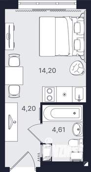 Студия квартира, вторичка, 23м2, 6/24 этаж