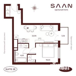1-к квартира, вторичка, 41м2, 9/23 этаж
