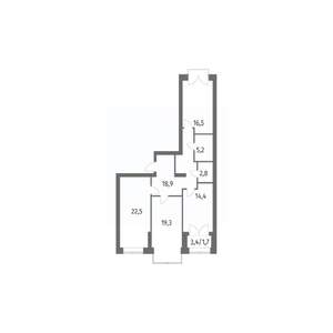 3-к квартира, вторичка, 101м2, 12/13 этаж