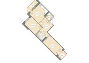 2-к квартира, вторичка, 70м2, 6/21 этаж