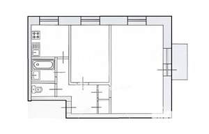 2-к квартира, вторичка, 42м2, 4/5 этаж