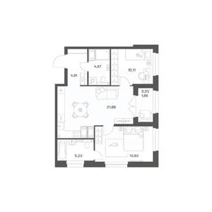 2-к квартира, вторичка, 62м2, 17/24 этаж