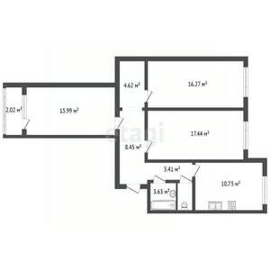 3-к квартира, вторичка, 80м2, 8/10 этаж