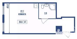 Студия квартира, вторичка, 27м2, 4/7 этаж