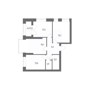 3-к квартира, вторичка, 79м2, 10/13 этаж