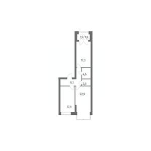 2-к квартира, вторичка, 76м2, 9/13 этаж