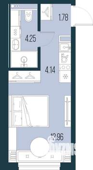 Студия квартира, вторичка, 23м2, 2/15 этаж