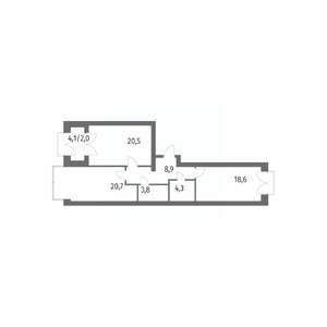 2-к квартира, вторичка, 79м2, 11/13 этаж