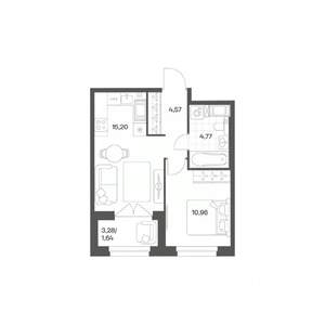 1-к квартира, вторичка, 37м2, 11/24 этаж