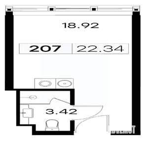 Студия квартира, вторичка, 22м2, 2/15 этаж