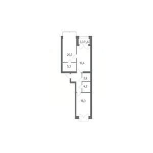 2-к квартира, вторичка, 74м2, 12/13 этаж