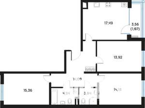 3-к квартира, вторичка, 85м2, 4/9 этаж