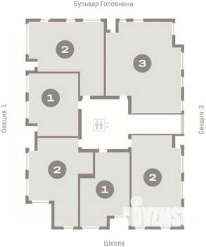 1-к квартира, вторичка, 56м2, 6/15 этаж