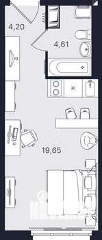 Студия квартира, вторичка, 28м2, 7/24 этаж