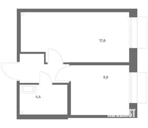 1-к квартира, вторичка, 36м2, 9/13 этаж