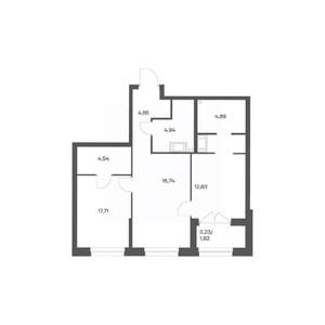 2-к квартира, вторичка, 62м2, 11/24 этаж