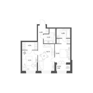 2-к квартира, вторичка, 62м2, 23/24 этаж