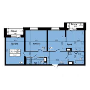 2-к квартира, сданный дом, 83м2, 5/23 этаж