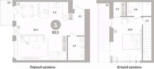 1-к квартира, вторичка, 83м2, 7/7 этаж
