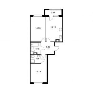 2-к квартира, строящийся дом, 60м2, 3/9 этаж