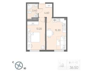 1-к квартира, вторичка, 37м2, 6/25 этаж
