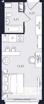 Студия квартира, вторичка, 28м2, 6/24 этаж