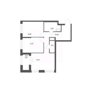 2-к квартира, вторичка, 61м2, 13/24 этаж