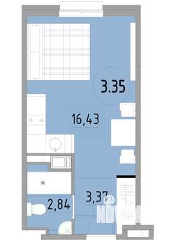 1-к квартира, вторичка, 23м2, 3/13 этаж
