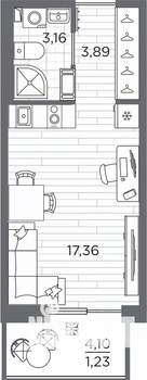 Студия квартира, вторичка, 26м2, 5/7 этаж