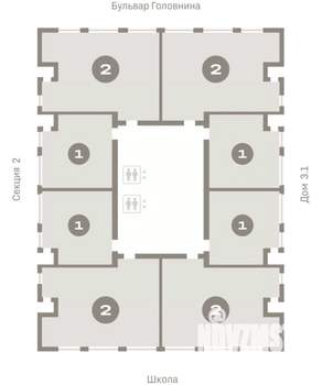 2-к квартира, вторичка, 86м2, 10/15 этаж
