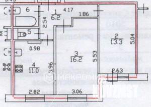 2-к квартира, вторичка, 51м2, 5/5 этаж