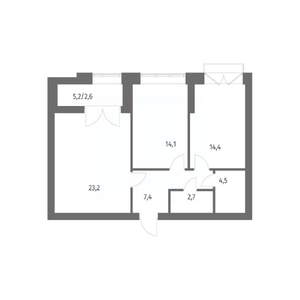 2-к квартира, вторичка, 69м2, 11/13 этаж