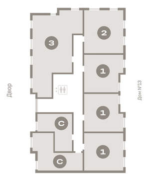 1-к квартира, вторичка, 44м2, 6/9 этаж