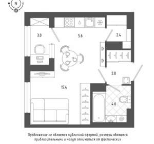 Студия квартира, вторичка, 32м2, 16/19 этаж